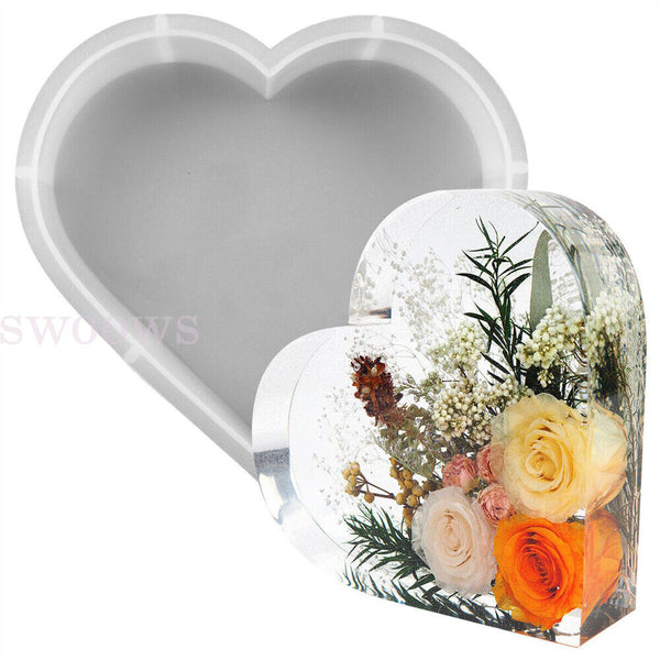 Large Heart Resin Casting Mold Silicone Dried Flower Specimen Making Epoxy Mould