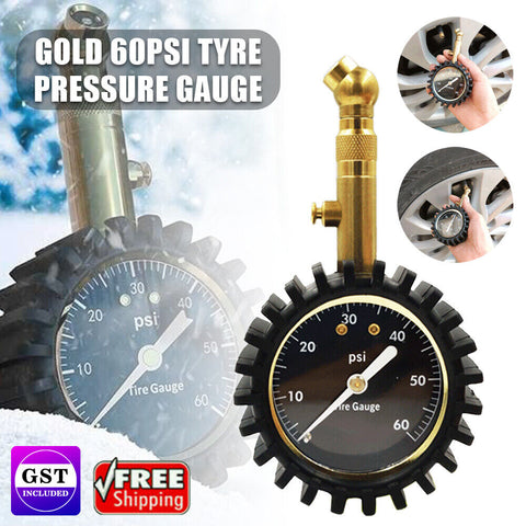 (0-60 PSI) Tire Pressure Guage Car Bike Truck Tester Tyre Gauge with Glow Dial