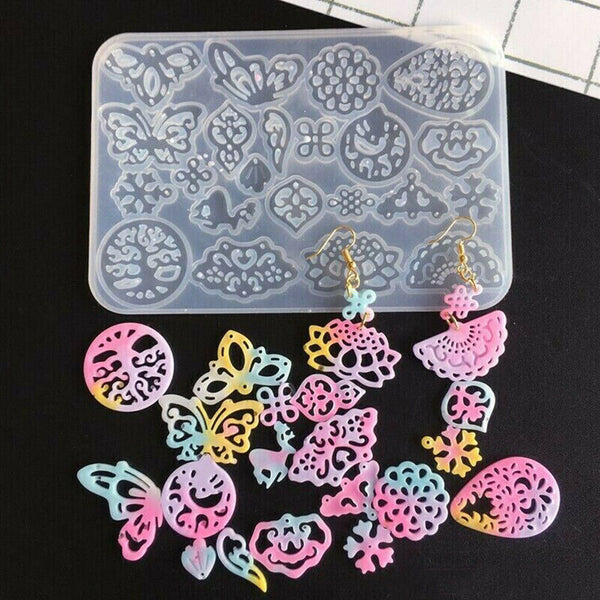 NEW Silicone Resin Moulds Mold Jewelry Earring Pendant Casting Craft DIY Kit Set