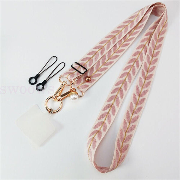 Universal Mobile Phone Lanyard Adjustable Hanging Neck Strap With Patch Fashion