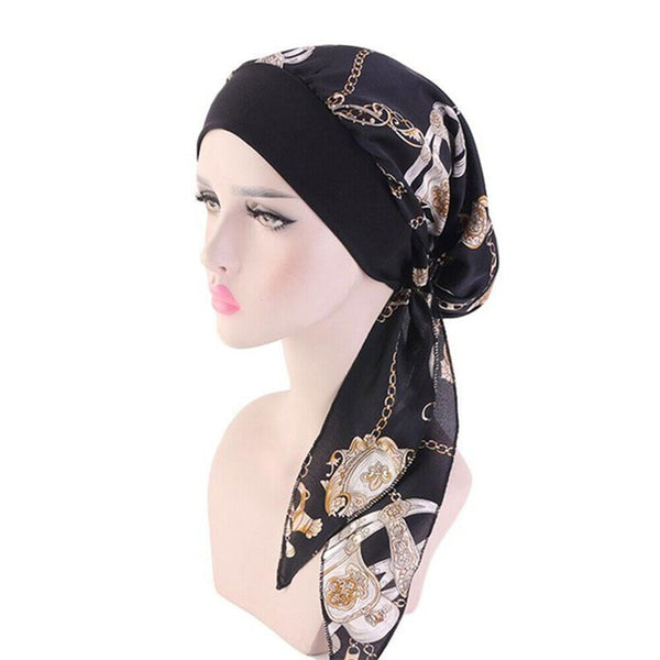 Women's Floral Chemo Cap Cancer Hat Muslim Hair Scarf Turban Hijab Head Wrap NEW