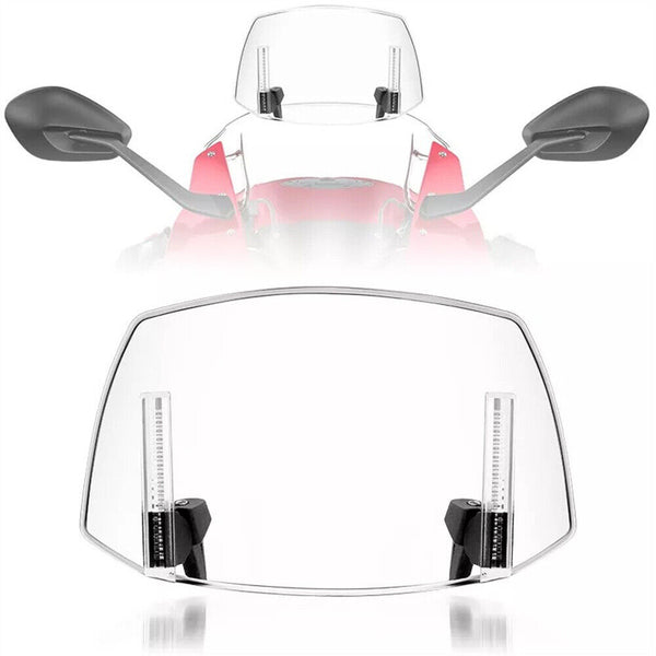 Universal Wind Screen Extension Deflector Clip On Motorcycle Windshield Protect