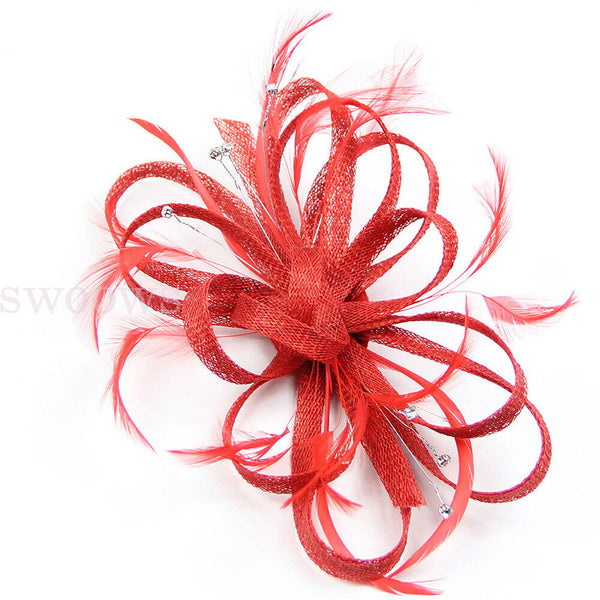 Feathers Hair Clip Feather Flower Headband Fascinator Hat Tea Party Headband