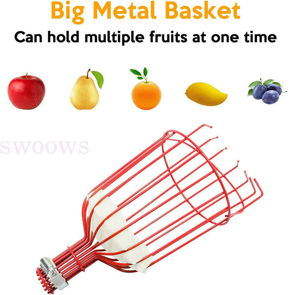 Up 2x Fruit Picker Basket Extension Pole Tools for Picking Fresh Orange Apple AU