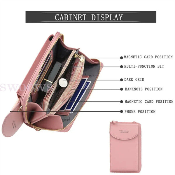 Travel Women Shoulder Bag Clutch Wallet Mobile Phone Bags Crossbody Leather Bag