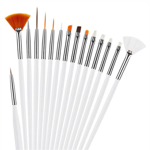 15pcs Nail Art Design Brushes Dotting Pen Tool Set Painting UV Gel Drawing Brush