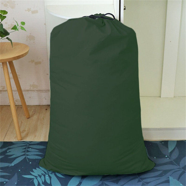 Canvas Drawstring Large Bag Pouch Clothes Craft Storage Laundry Army Green AUS