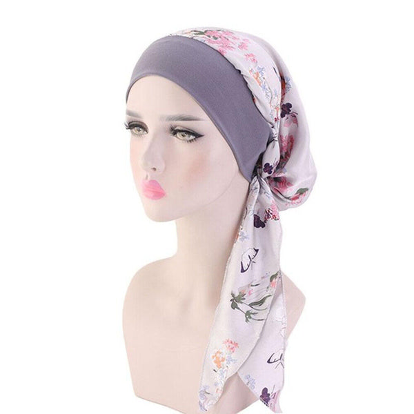 Women's Floral Chemo Cap Cancer Hat Muslim Hair Scarf Turban Hijab Head Wrap NEW