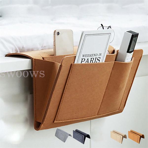 Pocket Bedside Caddy Felt Bed Storage Organizer Hanging Bag Holder Book For Home