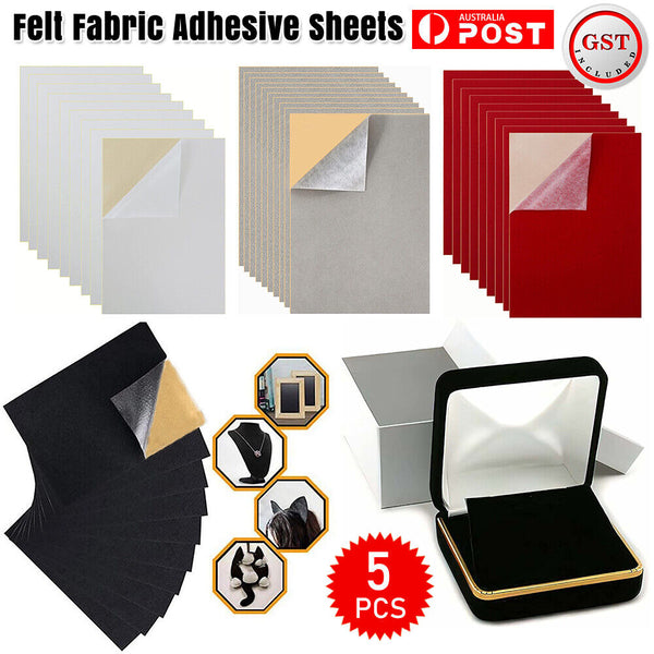 UP 50PCS Felt Fabric Adhesive Sheets Multipurpose Velvet Sheet Sticky Glue