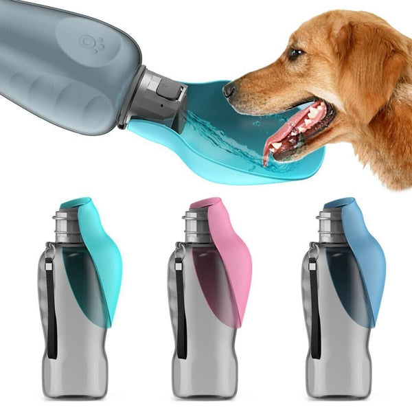 800ml Portable Dog Water Bottle Pet Outdoor Travel Hiking Walking Drinking Bowl