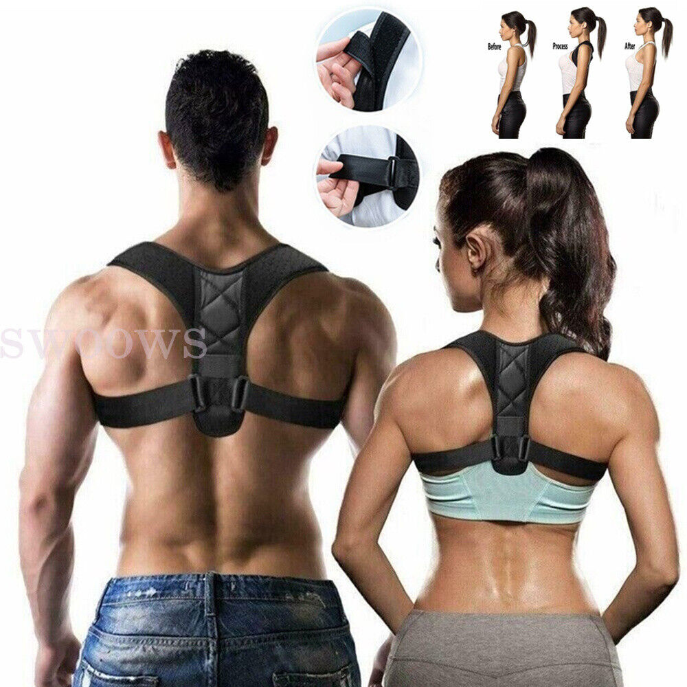 Posture Corrector Adjustable Shoulder Back Support Belt Straightener Brace Strap