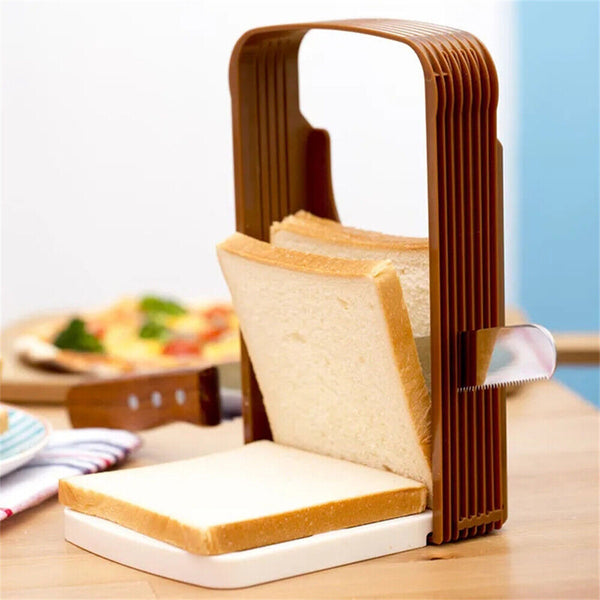 1/2x Kitchen Maker Sandwich Slicing Toast Bread Tools Slicer Guide Cutter Mold