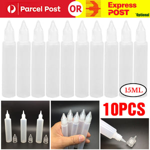 10PCS 15ML Squeezable Empty Plastic Needle Tip Oil Liquid Dropper Bottle New