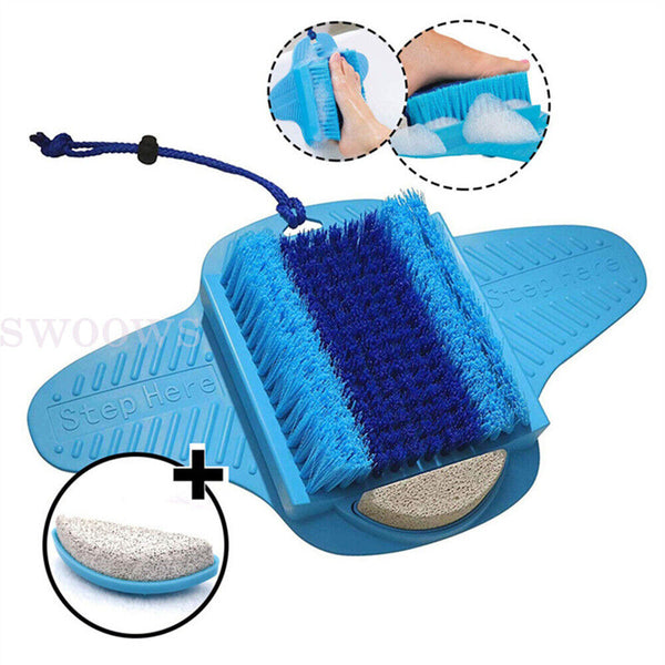 Shower Feet Scrubber Brush Cleaner Pumice Stone Bristles Spa Suction Massage Pad