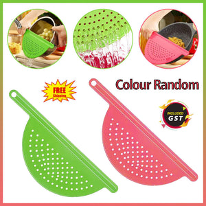 1/2x Saucepan Strainer Drainer Plastic Pot Pan Kitchen Rice Water Pour Filter +