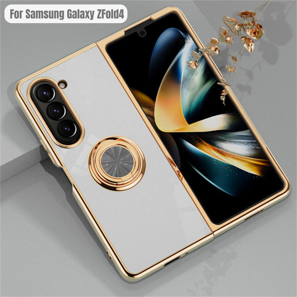 Shockproof Case Luxury Plating Ring Cover For Samsung Galaxy Z Fold 5 4 5G