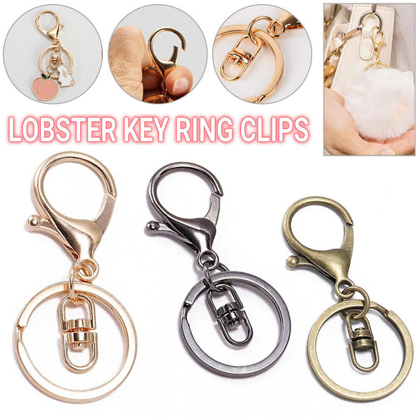 100x Swivel Keyring Lobster Clasps Keychain Key Ring Clasp Lanyard Trigger Clips