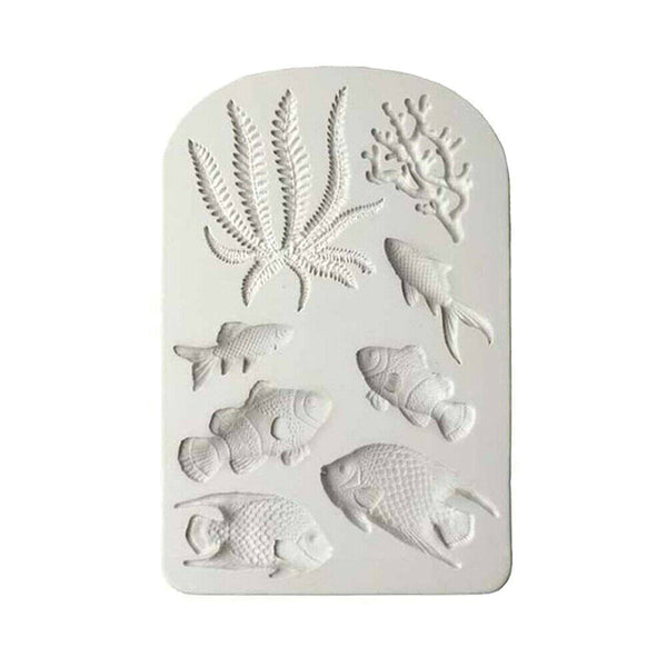 1/3x Sea Fish Coral Silicone Fondant Cake Decorating Mold Sugarcraft Icing Mould