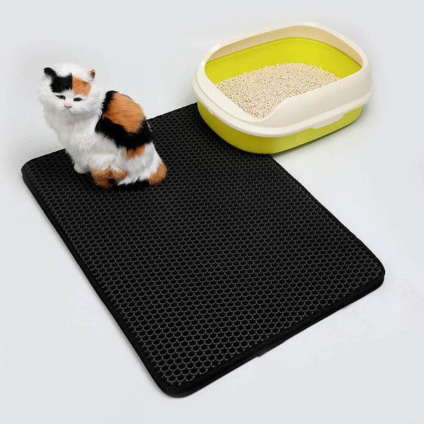 Double-Layer Cat Litter Mat Waterproof Trapper Foldable Pad Pet Rug Home Urine