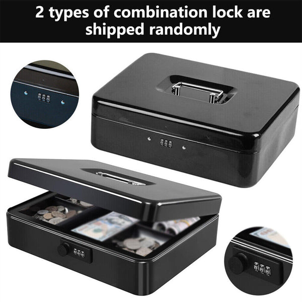 Lockable Cash Box Deposit Petty cash Money Box Safe Key Lock/Code Lock Gift AU