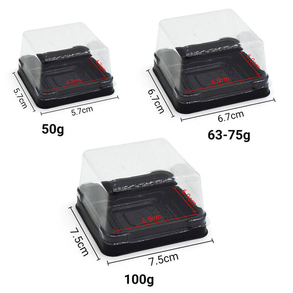 50pcs Size S/M/L Square Moon Cake Dessert Mooncake Packaging Box Container AU