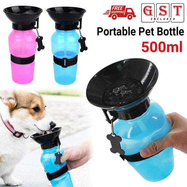 500ml Dog Cat Water Drinking Bottle Detachable Travel Cup Portable Pet Feeder AU