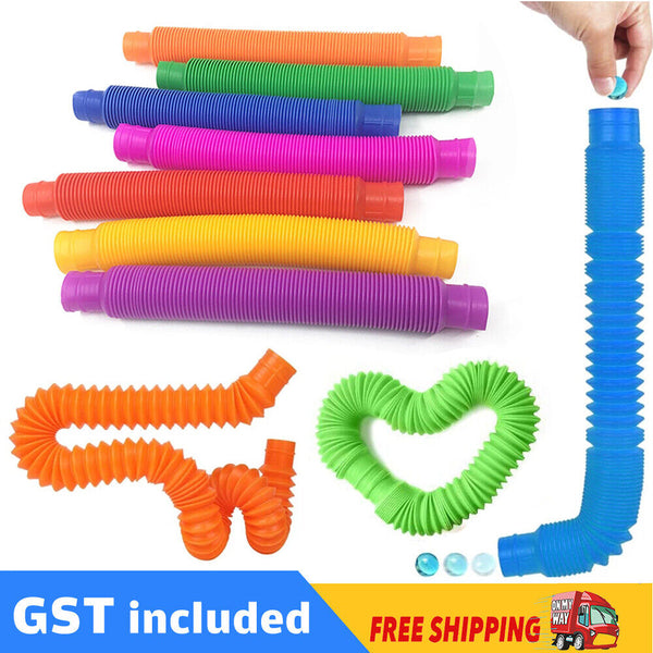 1/12Pcs New Fidget Pop Tube Toys For Kids and Adults, Pipe Sensory Tools Relief