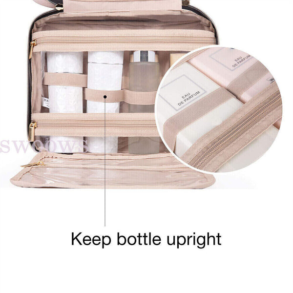 LargeHanging Hook Toiletry Bag Waterproof Travel Makeup Cosmetic Organizer Case+