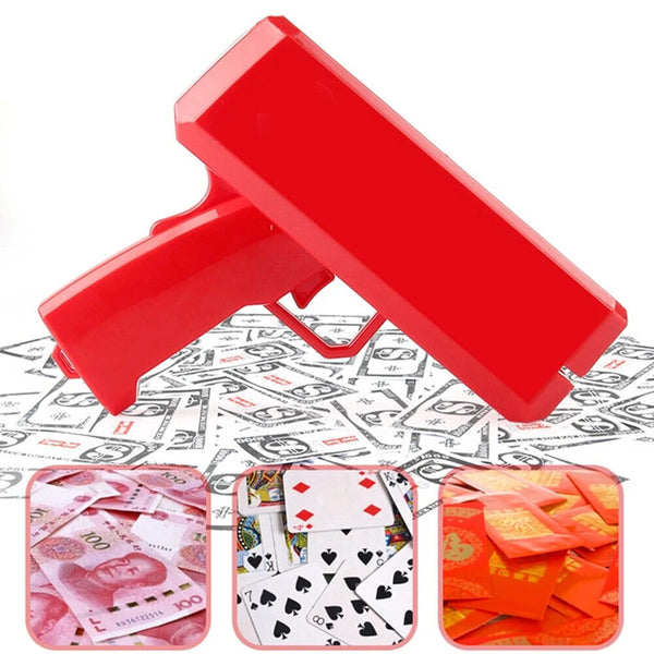 Multi-Coloured Money Shooter Spray Cash Toy Money Gun Prop 100pcs Bill Dispenser