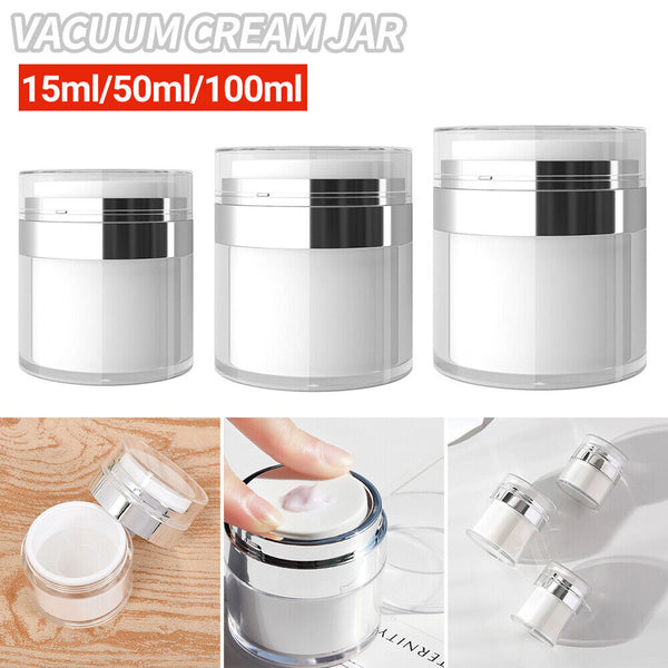 Airless Pump Cosmetic Jar Travel Vacuum Cream Bottle Refillable Container AU