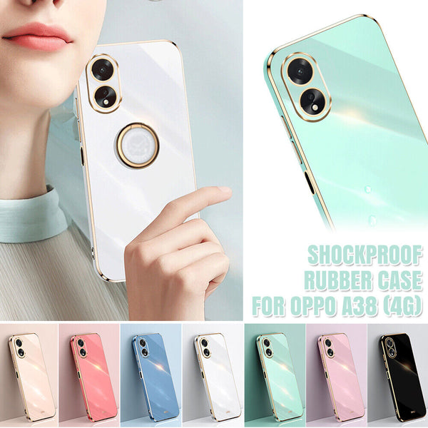 Shockproof Fashion Candy Plating Frame Soft Rubber Case Cover For OPPO A38 4G