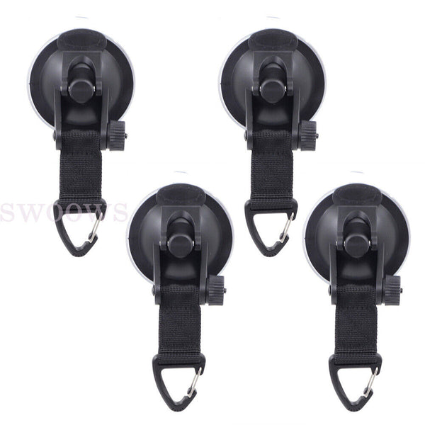 1-4PCS Heavy Duty Suction Cup Anchor Tie Downs w/Hooks Lock Car Awning Camping