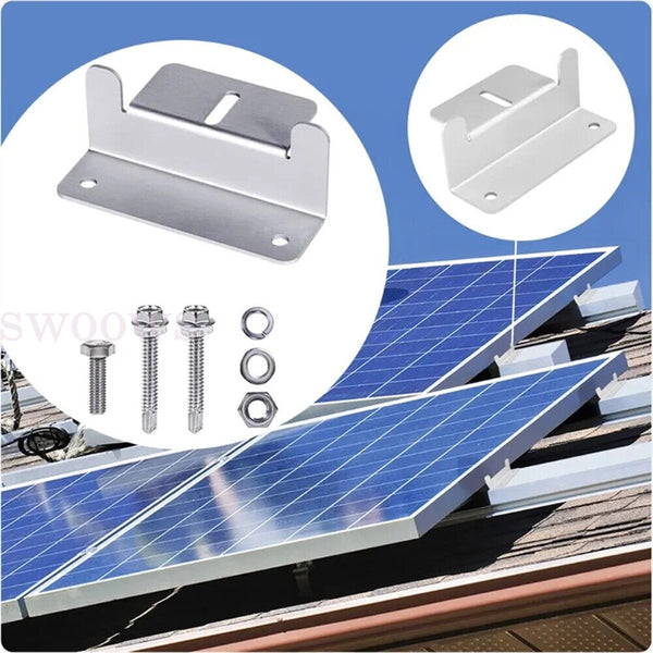 4/8PCS Solar Panel Mounting Z Bracket Set For Flat Roof Wall Mount Kit Aluminum