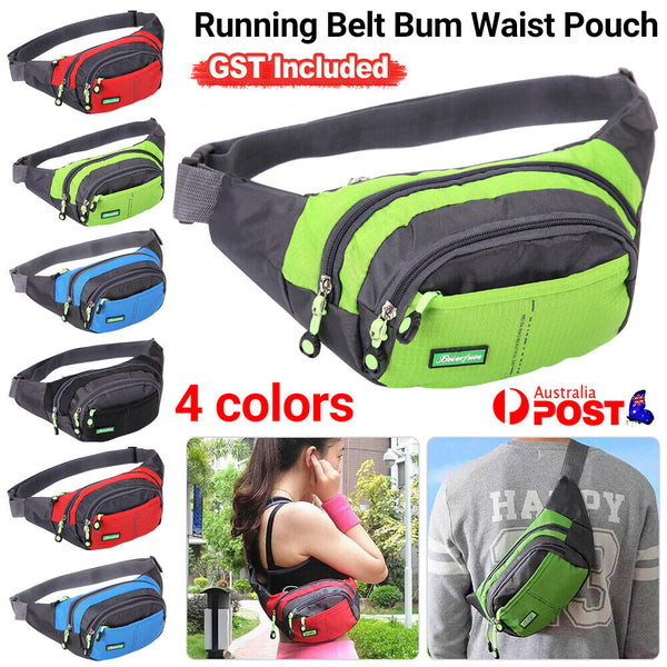 Mens Waterproof Running Belt Bum Waist Pouch Fanny Pack Camping Sport Hiking Bag