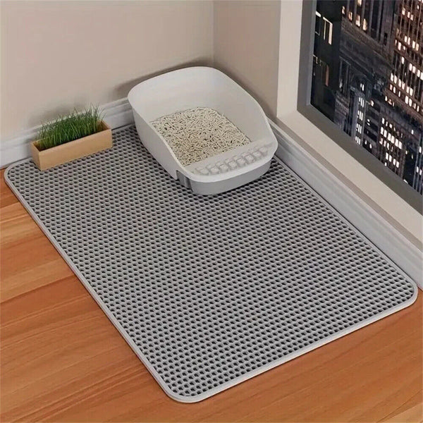 Double Layer Cat Litter Mat Waterproof Trapper Foldable Pad Pet Rug Home Urine