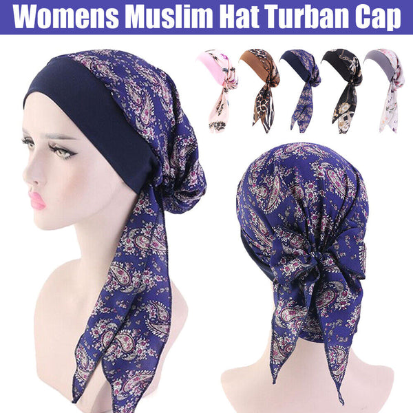 Women's Floral Chemo Cap Cancer Hat Muslim Hair Scarf Turban Hijab Head Wrap NEW