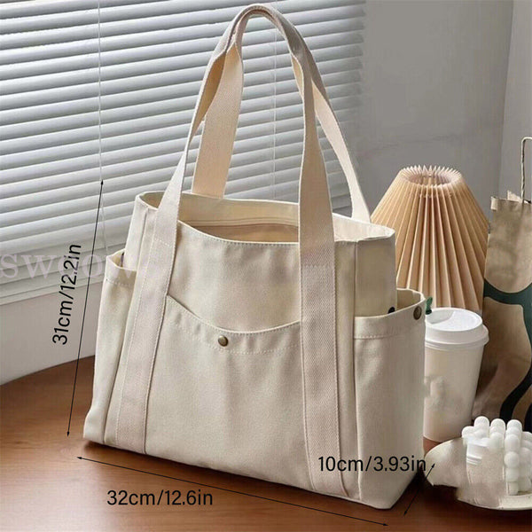 Women Canvas Tote Bag Travel Casual Handbag Shoulder Bag Large Shopping Bags