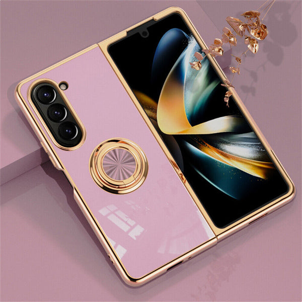 Shockproof Case Luxury Plating Ring Cover For Samsung Galaxy Z Fold 5 4 5G