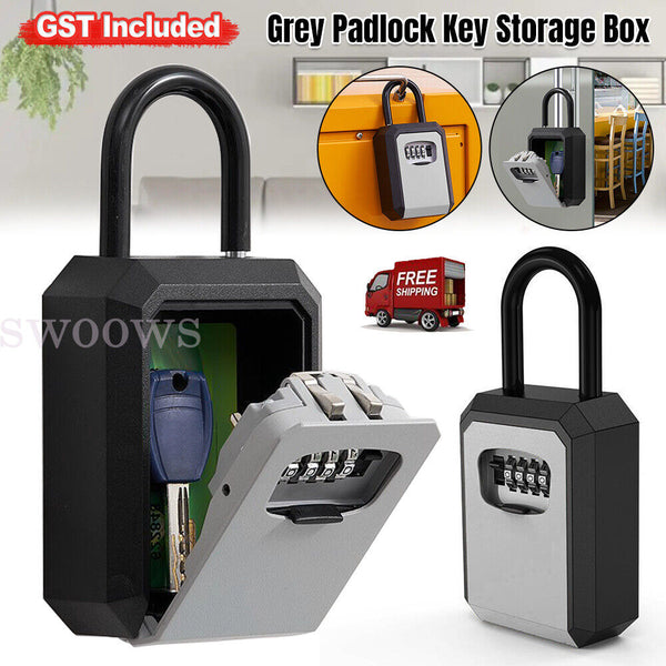 1/2x 4-Digit Combination Lock Key Safe Storage Box Padlock Security Home Outdoor