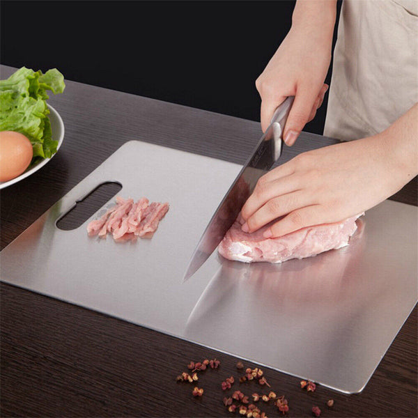 Stainless Steel Cutting Board Double-Sided Chopping Boards for Kitchen Camping