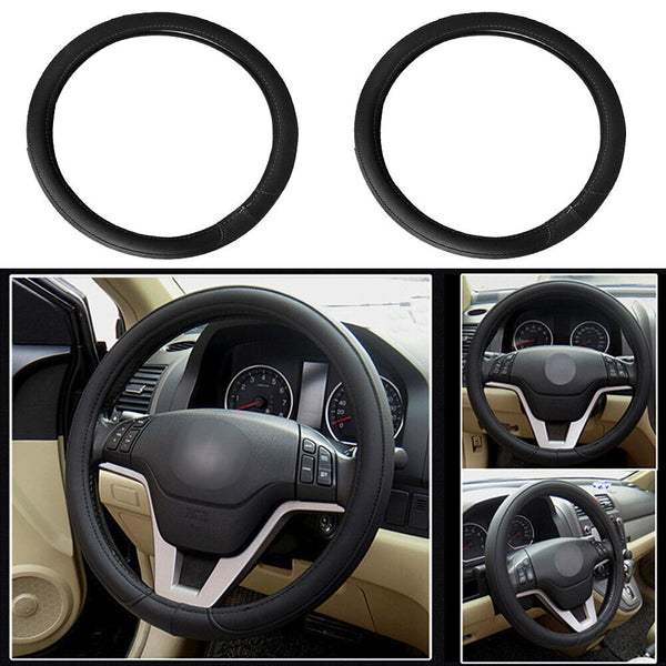 Car Steering Wheel Cover PU Leather auto car steering wheel cover black cover