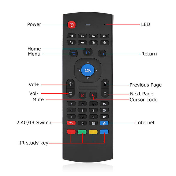 MXIII 2.4G Wireless Air Mouse Remote Control Keyboard for Android TV Box PC NEW