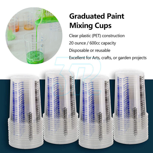 Disposable Graduated Paint Measuring Cups Resin Epoxy Ratios Mixing Cup Kits