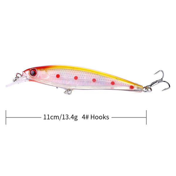 10pcs Fishing Minnow Lures 11cm Diving Barra Trevally Mackerel