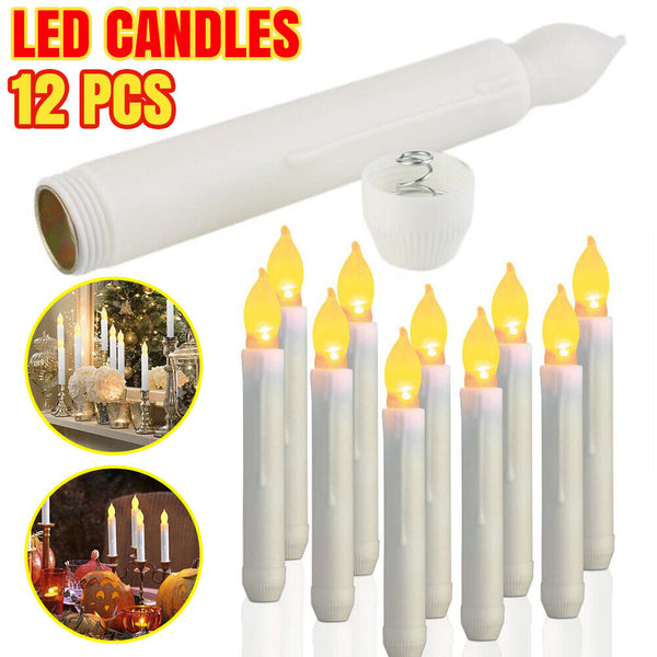 UP 240X LED Candles Flameless Taper Flickering Battery Operated Candles 16.5x2cm