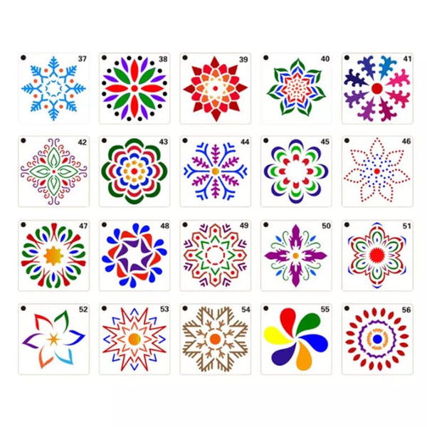 16/56x Mandala Painting Stencils Drawing Dot Templates For Floor Wall Decors