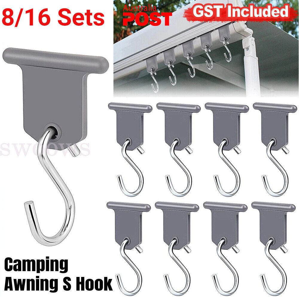 Accessories Hooks RV Replacement S Hook Tent 8/16 PCS Awning Clips Fittings