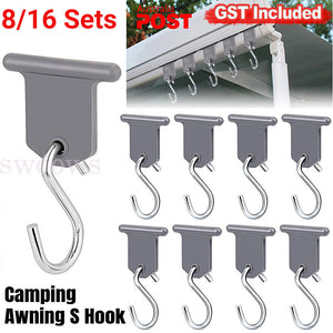 Accessories Hooks RV Replacement S Hook Tent 8/16 PCS Awning Clips Fittings