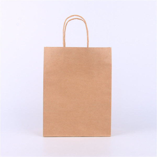 Bulk Kraft Brown Paper Bags with Handles Craft Merchandise Shopping Retail Bags